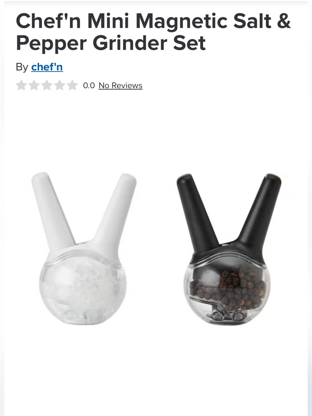 Chef’n mini magnetic salt & pepper grinder set